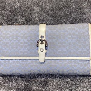 Coach blue and white wallet
